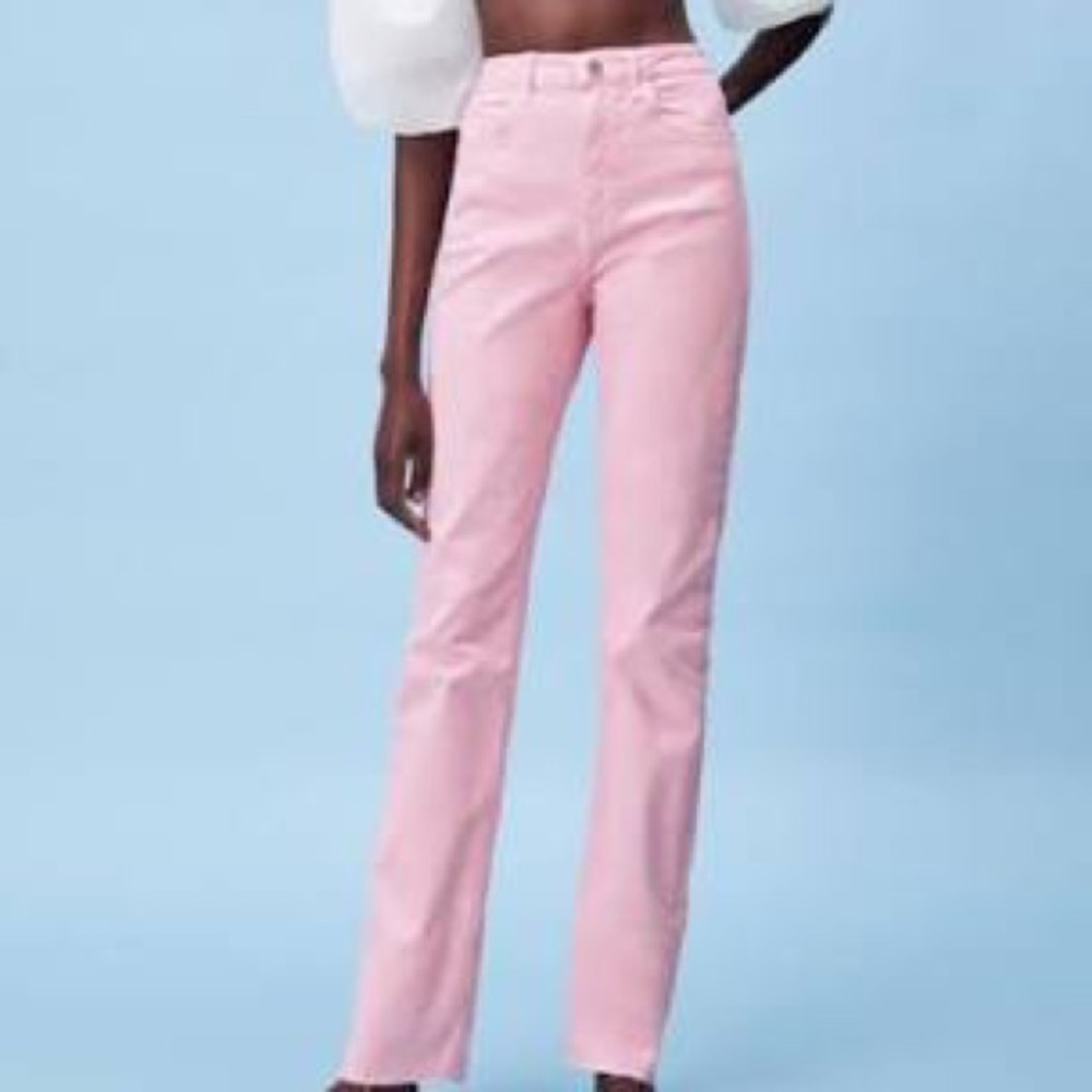 Zara Pink Straight Leg Jeans size 2/26